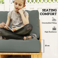 Outsunny Two Piece Seat Pallet and Back Cushions - Charcoal Grey(m-4)