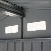 Outsunny Geräteschuppen mit Schiebetüren 2,77 x 1,95 x 1,92cm Metall Gelb(m-10)