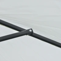 Outsunny Ombrellone da Giardino Inclinabile 2.3x2.2m con Manovella, Palo in Metallo e 6 Stecche, Crema(m-9)
