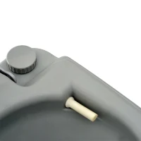 HOMCOM Outdoor-WC, tragbare Toilette, Abfalltank, Spültank, Kunststoff, Deckel, Grau(m-8)