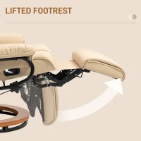 HOMCOM Faux Leather Recliner Chair - Beige(m-5)