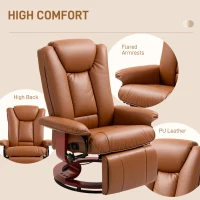 HOMCOM Faux Leather Recliner Chair - Brown(m-7)