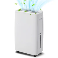HOMCOM Deshumidificador Eléctrico 12L/Días Silencioso con 4 Modos 2 Velocidades 29x18x49 cm Blanco(m-11)