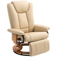 HOMCOM Faux Leather Recliner Chair - Beige(m-11)