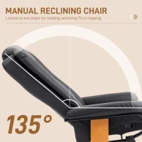 HOMCOM Faux Leather Recliner Chair - Black(m-4)