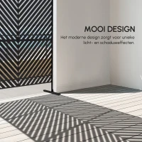 Outsunny Tuinafscheiding met geometrische vormen, metaal, 122 x 45 x 198 cm, zwart(m-6)