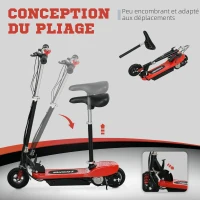 HOMCOM Trottinette électrique 120 W Pliable pour enfants 7-14 ans, 15 Km/h Max(m-5)