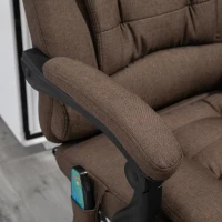 Vinsetto Fauteuil de bureau direction massant chauffant hauteur réglable dossier inclinable repose-pied + coussin lombaires(m-9)