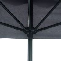 Outsunny Chapéu de Sol Retangular 230x130x249 cm Chapéu de Sol de Parede com Manivela Proteção UV para Varanda Jardim Cinzento(m-8)
