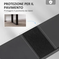 HOMCOM Set 2 Gambe per Tavolo Rettangolari Stile Industriale in Acciaio, Capacità 60 kg, 60x8x72 cm, Nero(m-5)