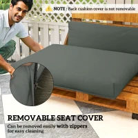 Outsunny Two Piece Seat Pallet and Back Cushions - Charcoal Grey(m-6)