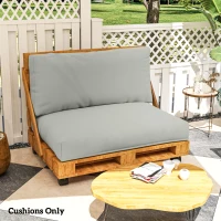 Outsunny Two Piece Seat Pallet and Back Cushions - Light Grey(m-8)