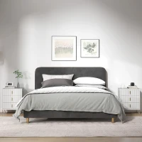 HOMCOM Set of 2 Elegant Chest of Three Drawers - White/Gold-Tone(m-10)