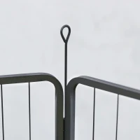 Kojec dla Psów PawHut, Gehege dla Zwierząt Domowych, 6 Paneli, Stal, Składany, Czarny(m-8)