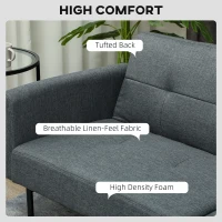 HOMCOM Canapea Extensibilă 2 în 1 cu 3 Locuri și Brațe, 200x77x72 cm, Gri(m-6)