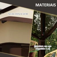 Outsunny Tenda Dobrável 3,26x3,26x2,72 m com Altura Ajustável 4 Painéis de Malha Proteção UV30+ e Bolsa de Transporte Cinza(m-7)