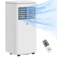 HOMCOM Ar Condicionado Portátil 9000 BTU 960 W com Ecrã LED Controlo Remoto Temporizador para 12-20 m² 30x34x69,4 cm Branco(m-1)