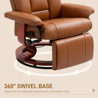 HOMCOM Faux Leather Recliner Chair - Brown(m-6)