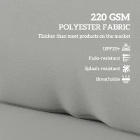 Outsunny Two Piece Seat Pallet and Back Cushions - Light Grey(m-5)