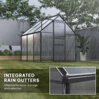 Outsunny 190 x 190cm Walk-In Polycarbonate Greenhouse(m-7)