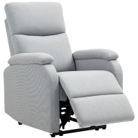 HOMCOM Recliner-Sessel, Entspannungssessel mit verstellbarer Rückenlehne, Fußstütze, Polstersessel für Wohnzimmer, Grau