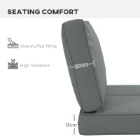 Outsunny 2 Seater Back and Seat Cushion Pillows Replacement, Patio Chair Cushions Set for Indoor Outdoor, Charcoal Grey(m-5)