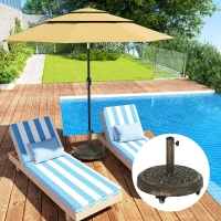 Outsunny Base para Chapéu de Sol Redonda Suporte para Chapéu de Sol com Rodas 21 kg Ø49x42 cm Bronze(m-9)
