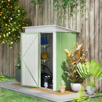 Magazie Gradina Otel Verde 161x95x163/181 cm cu Usa Blocabila(m-2)
