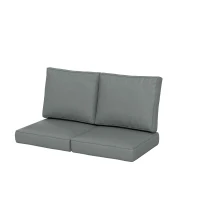 Outsunny 2 Seater Back and Seat Cushion Pillows Replacement, Patio Chair Cushions Set for Indoor Outdoor, Charcoal Grey(m-11)