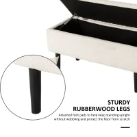 HOMCOM Vintage design zitbank, schoenenbank, verborgen opbergruimte, kasjmier-look, beige + zwart(m-5)