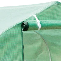 Outsunny Walk-in Polytunnel Greenhouse, Outdoor Garden Tunnel Greenhouse Tent with Zipped Roll-Up Door and 8 Mesh Windows, 6 x 3M(m-9)