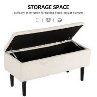 HOMCOM Vintage design zitbank, schoenenbank, verborgen opbergruimte, kasjmier-look, beige + zwart(m-4)