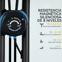 SPORTNOW Bicicleta Estática Plegable Silenciosa con Resistencia Magnética Monitor LCD y Bandas para Brazos 43x97x109 cm Negro(m-5)