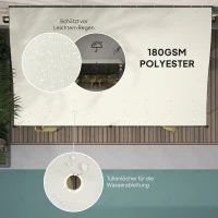 Outsunny 3 x 5 m Pergola, Flexibles Gartendach mit wasserfester Plane und Metallrahmen, Schattenspender, Cremeweiß(m-4)