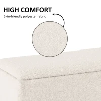 HOMCOM Vintage design zitbank, schoenenbank, verborgen opbergruimte, kasjmier-look, beige + zwart(m-6)