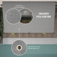 Outsunny Pergola 3 x 5 m, elastyczne zadaszenie ogrodowe z wodoodporną plandeką i metalową ramą, osłona przed słońcem, Ciemnoszary(m-4)