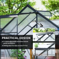 Outsunny 190 x 190cm Walk-In Polycarbonate Greenhouse(m-5)