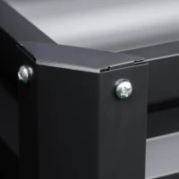 Outsunny Set of Two 60 x 60cm Steel Planter Boxes - Grey(m-9)