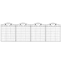 Outsunny Garden Decorative Fence 4 Panels 44in x 12ft Metal Wire Landscape Border Edging(m-12)