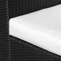 Outsunny Single Seater Rattan Chair Sofa with 10 cm Thick Padded Cushion, All-Weather PE Wicker Weave Garden Armchair with Armrests, Black(m-9)