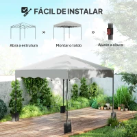 Outsunny Tenda Dobrável Pop UP Tenda 3x3 m Tenda para Eventos com Proteção UV50+ Altura Ajustável e Bolsa de Transporte Branco(m-4)