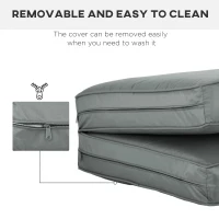 Outsunny 2 Seater Back and Seat Cushion Pillows Replacement, Patio Chair Cushions Set for Indoor Outdoor, Charcoal Grey(m-6)