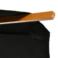 Outsunny 3(m) Garden Parasol, Pulley Operated Patio Umbrella, Wooden Table Market Umbrella with Rope Pulley Mechanism and 8 Ribs, Black(m-10)