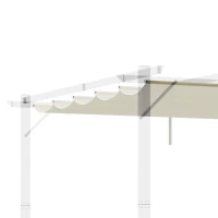 Outsunny Retractable Pergola Shade Cover, Replacement Canopy Fabric for 3 x 3 (m) Pergola, Gazebo Retractable Roof, Cream White(m-9)