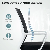 HOMCOM Draughtsman Chair, Mesh Drafting Chair, Ergonomic Office Chair with Lumbar Support, Adjustable Foot Ring, Black(m-6)