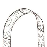 Outsunny Metal Garden Arch Trellis, Decorative Arbour Archway for Walkway Path Ceremony Wedding Party, 120 x 30 x 226cm(m-10)