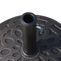Outsunny 14kg Round Garden Parasol Base Holder Decorative Resin Market Umbrella Stand with Adjustable Coupler, Bronze(m-7)