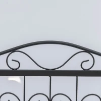 Outsunny Decorative Garden Fencing, 4PCs Outdoor Picket Fence Panels, Rustproof Metal Wire Landscape Flower Bed Border Edging Animal Barrier, Black(m-12)