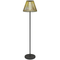 Outsunny Solar Staande Lamp Rotan met Lichtsensor 25 LED-Lichten Solarlamp in Boho-Stijl Ø33 x 135 cm(m-10)