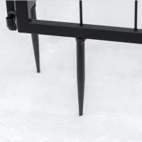 Outsunny Decorative Garden Fencing, 4PCs Outdoor Picket Fence Panels, Rustproof Metal Wire Landscape Flower Bed Border Edging Animal Barrier, Black(m-11)